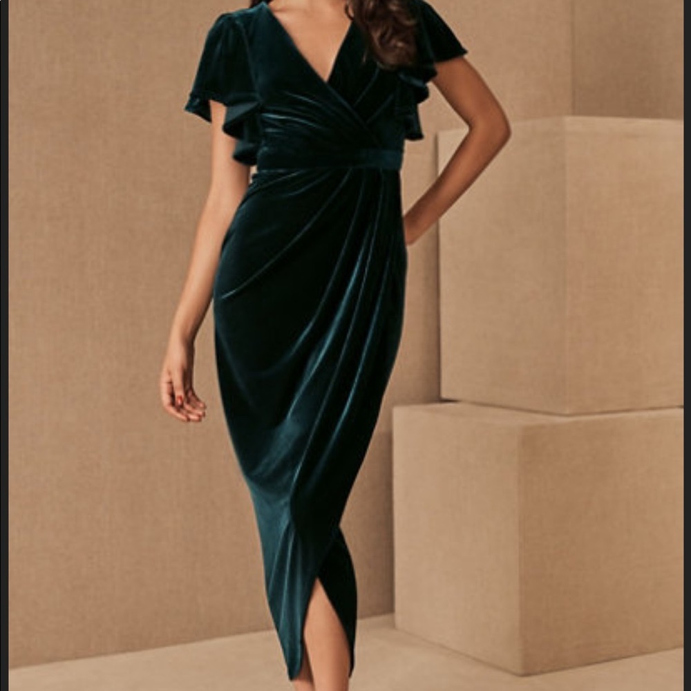 BHLDN Dover dress - dark emerald